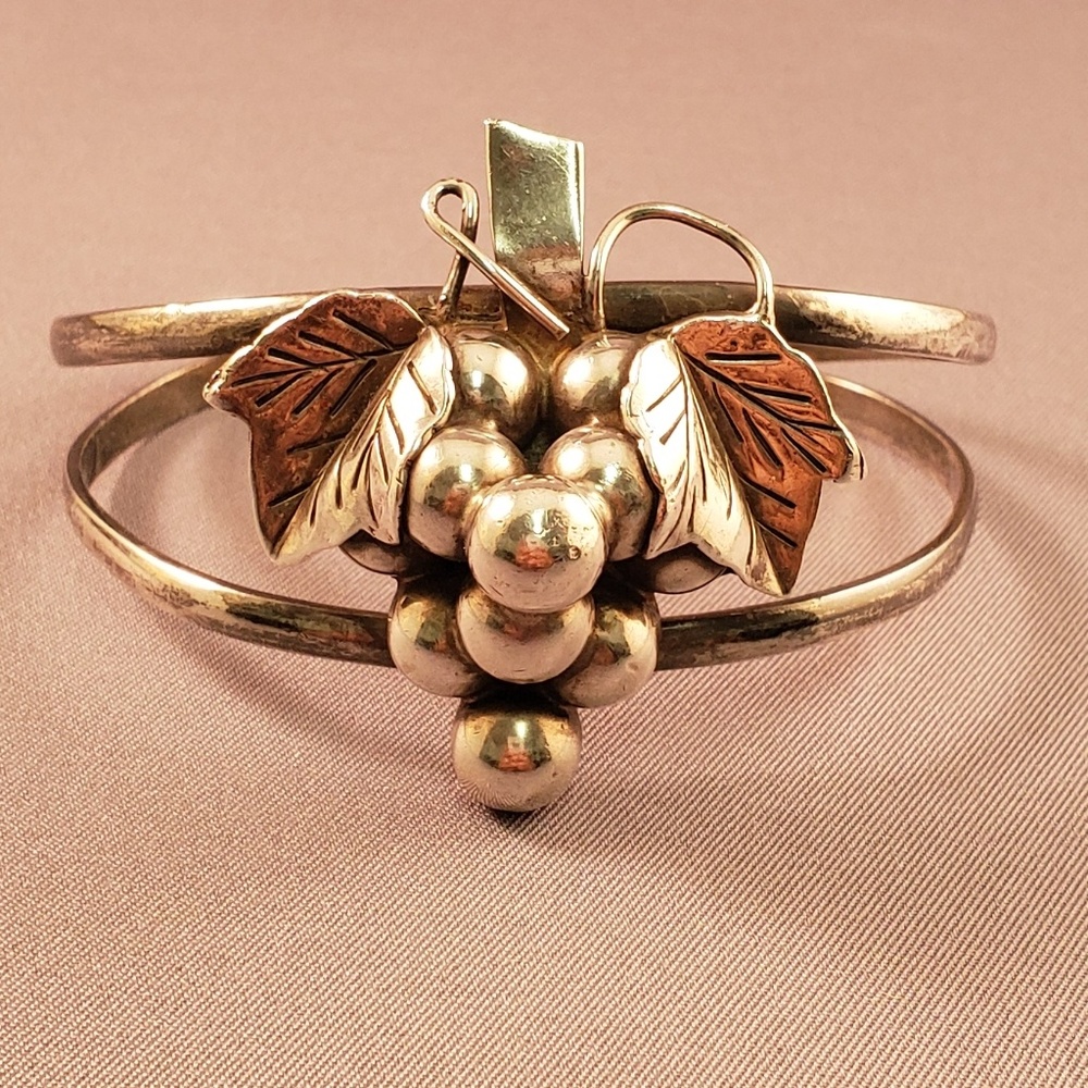 Sterling Silver Grape Cuff Bracelet